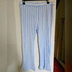 J. Crew Blue and White Striped Cotton Beach Pants